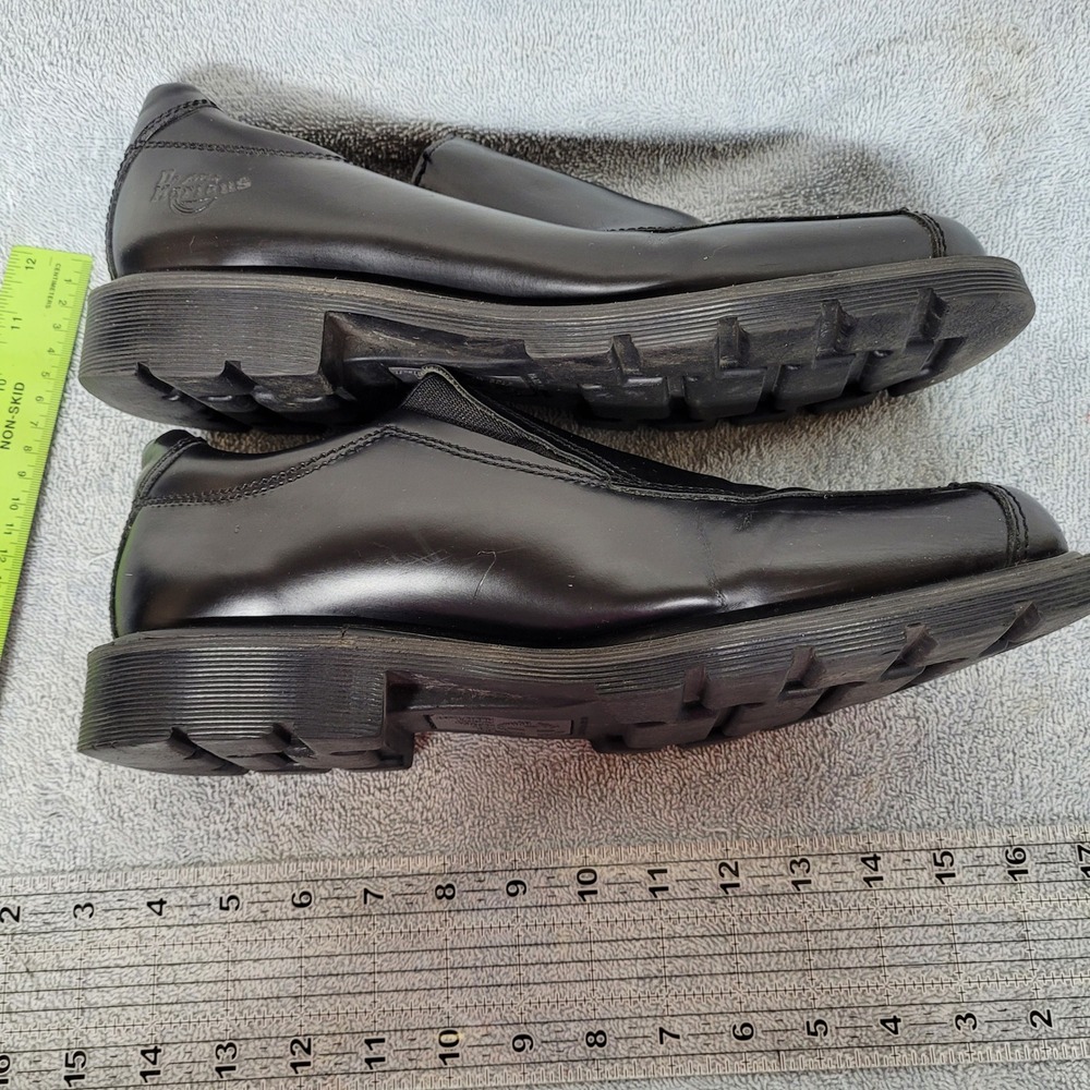 Dr. Martens 9A50 Black Leather Square Toe Slip On Loafers Mens 12 - Picture 3 of 7